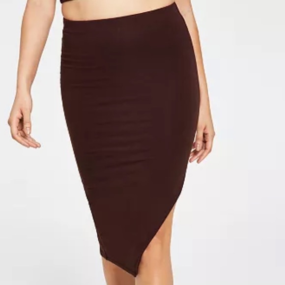 Bar III Women's Button Detail Tweed Pencil Skirt Black Size 6